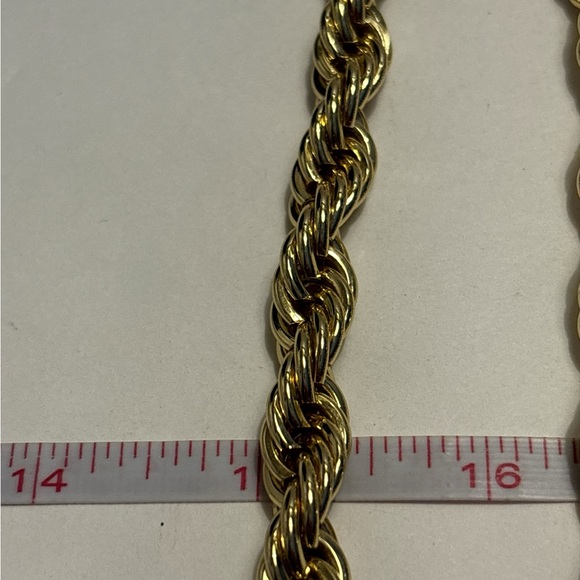 Super Chunky Gold Tone Twisted Rope Chain Sugarfix by Baublebar 15-1/4” + 3” - Picture 7 of 8